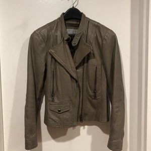 Andrew Marc Taupe leather jacket XS